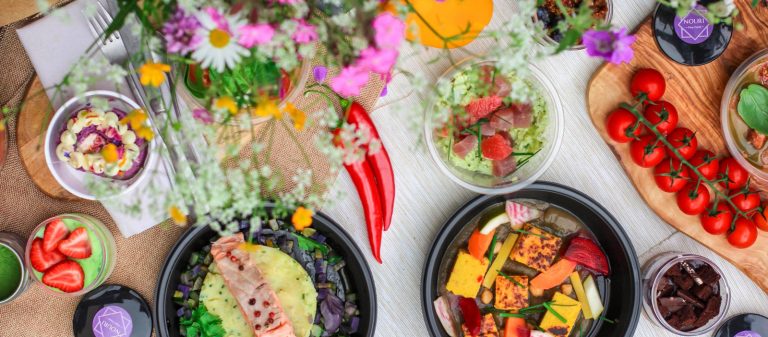 Fruits and vegetables on a table