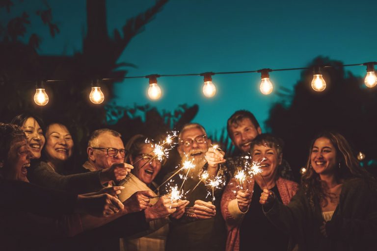 group of people celebrating