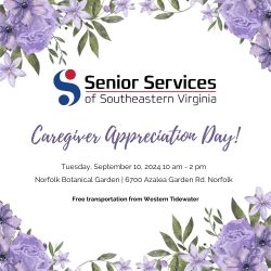 Caregiver Appreciation Day, September 10 at Norfolk Botanical Garden